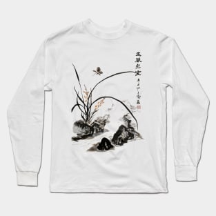 Orchid below Butterfly Long Sleeve T-Shirt